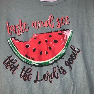 Watermelon scripture tshirt 2X
